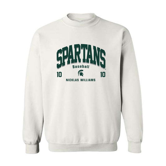 Michigan State - NCAA Baseball : Nicklas Williams - Crewneck Sweatshirt Classic Fashion Shersey