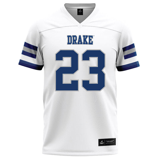 Drake - NCAA Football : Triston Burkett - White Jersey