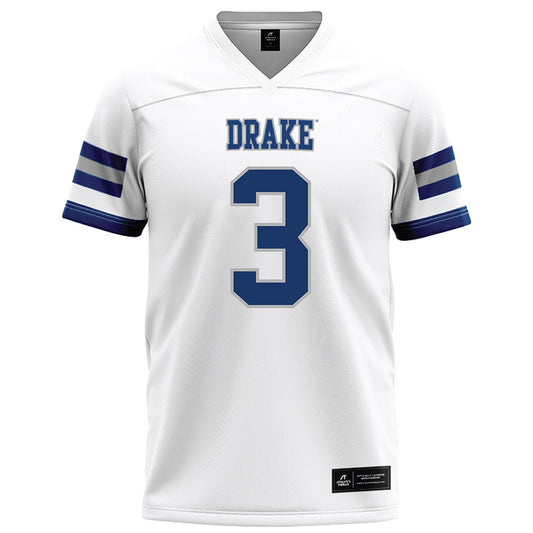 Drake - NCAA Football : Gage Vander Leest - White Jersey