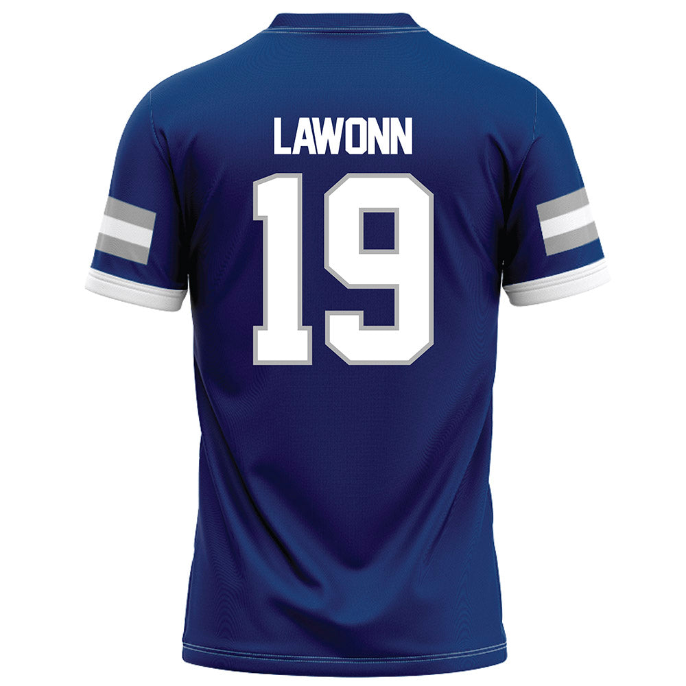 Drake - NCAA Football : Logan Lawonn - Royal Jersey