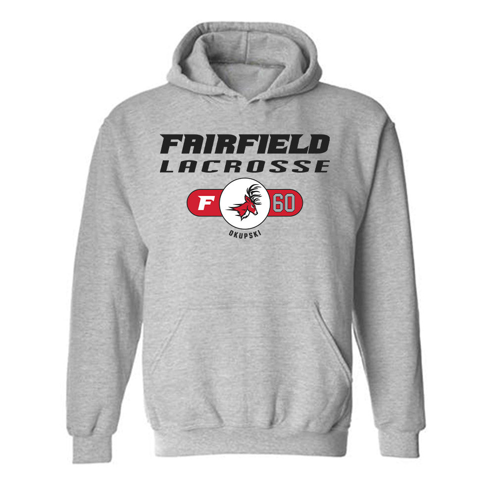 Fairfield - NCAA Men's Lacrosse : John Okupski - Hooded Sweatshirt Classic Fashion Shersey