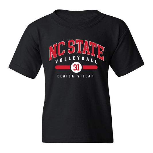 NC State - NCAA Women's Volleyball : Elaisa Villar - Black Classic Fashion Shersey Youth T-Shirt
