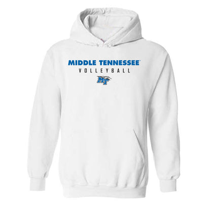 MTSU - NCAA Women's Volleyball : Marie Lowell - White Classic Shersey Hooded Sweatshirt