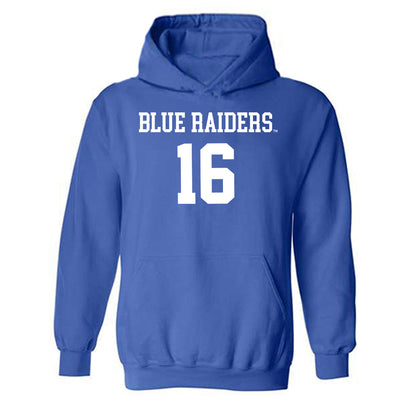 MTSU - NCAA Women's Volleyball : Caroline Macander - Royal Replica Shersey Hooded Sweatshirt