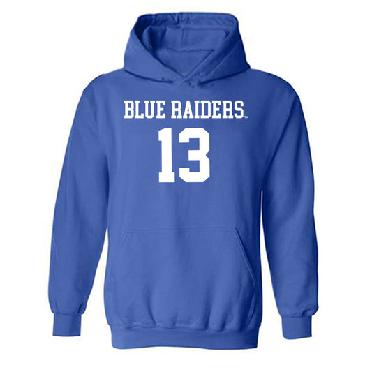 MTSU - NCAA Women's Volleyball : Traeston McCutchan - Royal Replica Shersey Hooded Sweatshirt