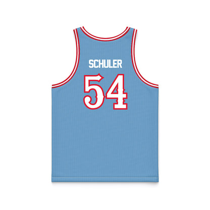 Dayton - NCAA Men's Basketball : Atticus Schuler - Chapel Blue Basketball Jersey