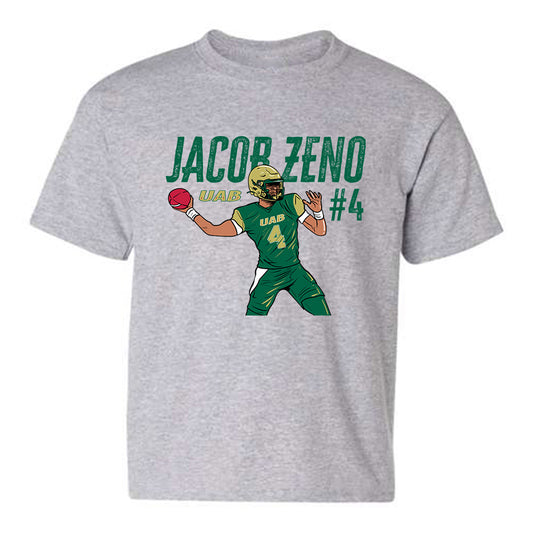 UAB - NCAA Football : Jacob Zeno - Caricature Youth T-Shirt