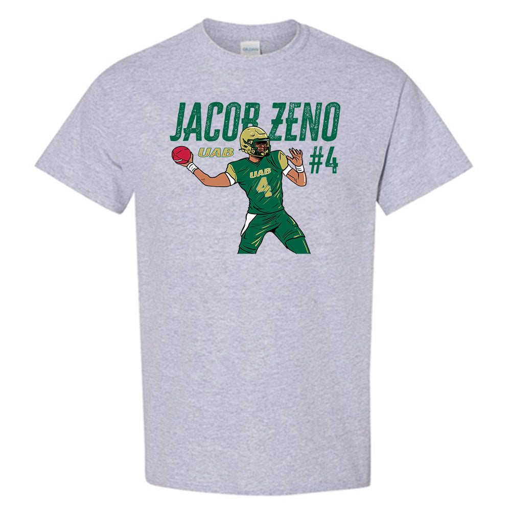 UAB - NCAA Football : Jacob Zeno - Caricature Short Sleeve T-Shirt