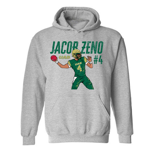 UAB - NCAA Football : Jacob Zeno - Caricature Hooded Sweatshirt