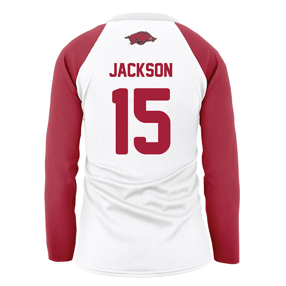 Arkansas - NCAA Women's Volleyball : Courtney Jackson - White Jersey