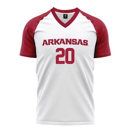 Arkansas - NCAA Women's Soccer : Emilee Hauser - White Jersey