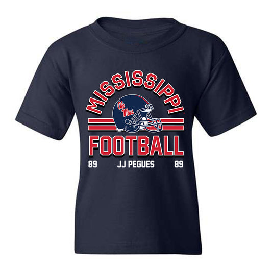 Ole Miss - NCAA Football : JJ Pegues - Navy Classic Fashion Shersey Youth T-Shirt