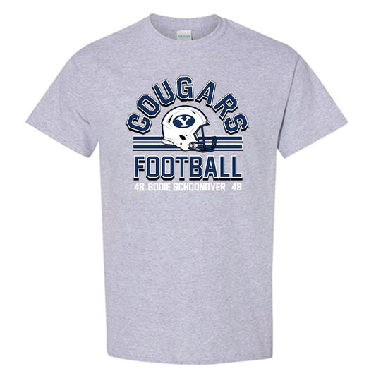 BYU - NCAA Football : Bodie Schoonover - Grey Classic Fashion Shersey Short Sleeve T-Shirt