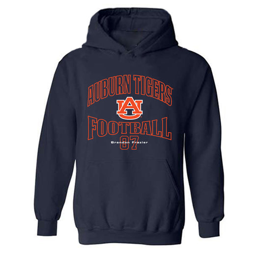 Auburn - NCAA Football : Brandon Frazier - Navy Classic Fashion Shersey Hooded Sweatshirt