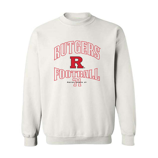 Rutgers - NCAA Football : Aaron Lewis Jr - White Classic Fashion Shersey Sweatshirt