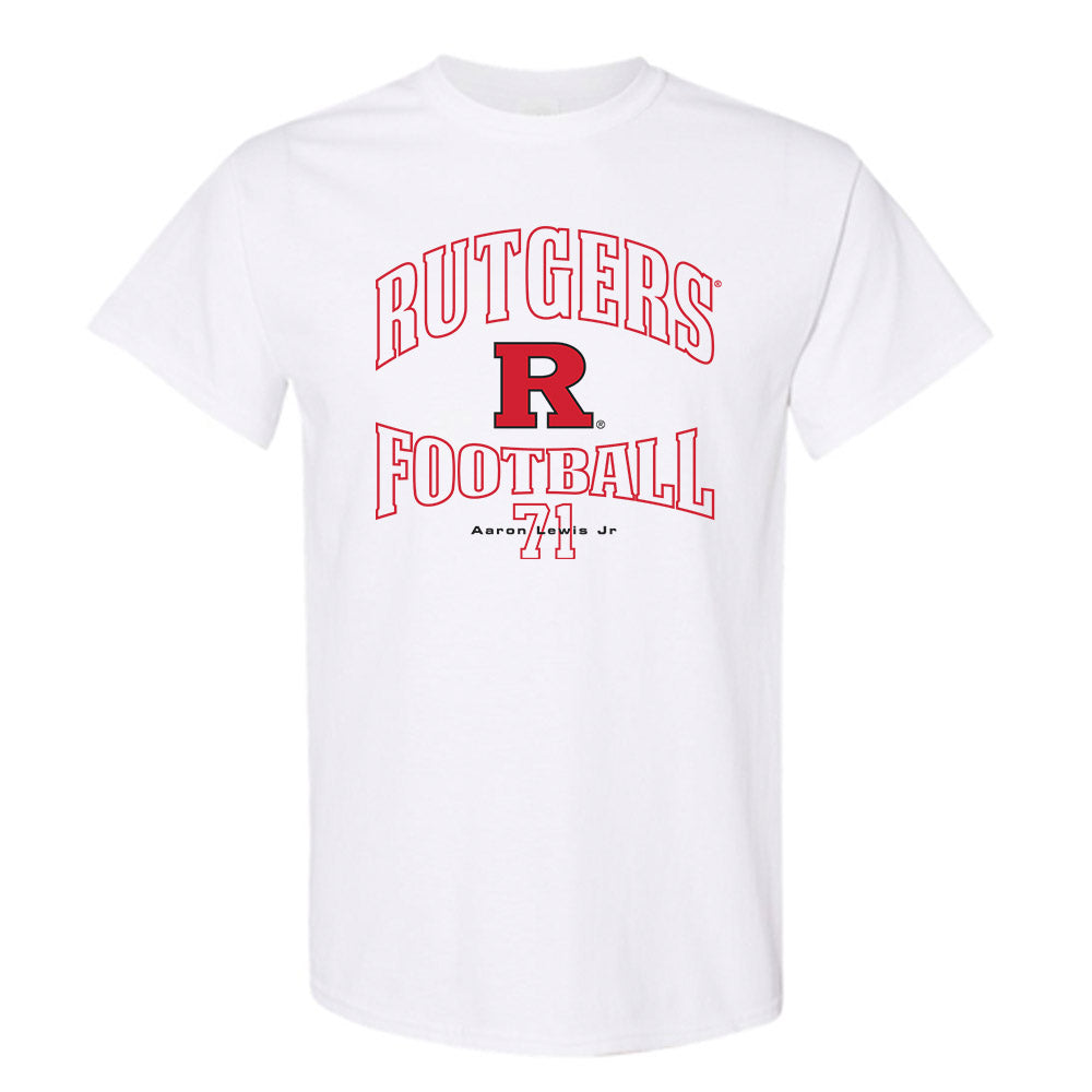 Rutgers - NCAA Football : Aaron Lewis Jr - White Classic Fashion Shersey Short Sleeve T-Shirt