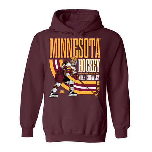 Minnesota - NCAA Men's Ice Hockey : Mike Crowley - Hooded Sweatshirt Individual Caricature