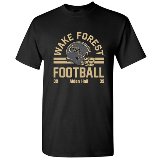 Wake Forest - NCAA Football : Aiden Hall - Black Classic Fashion Shersey Short Sleeve T-Shirt