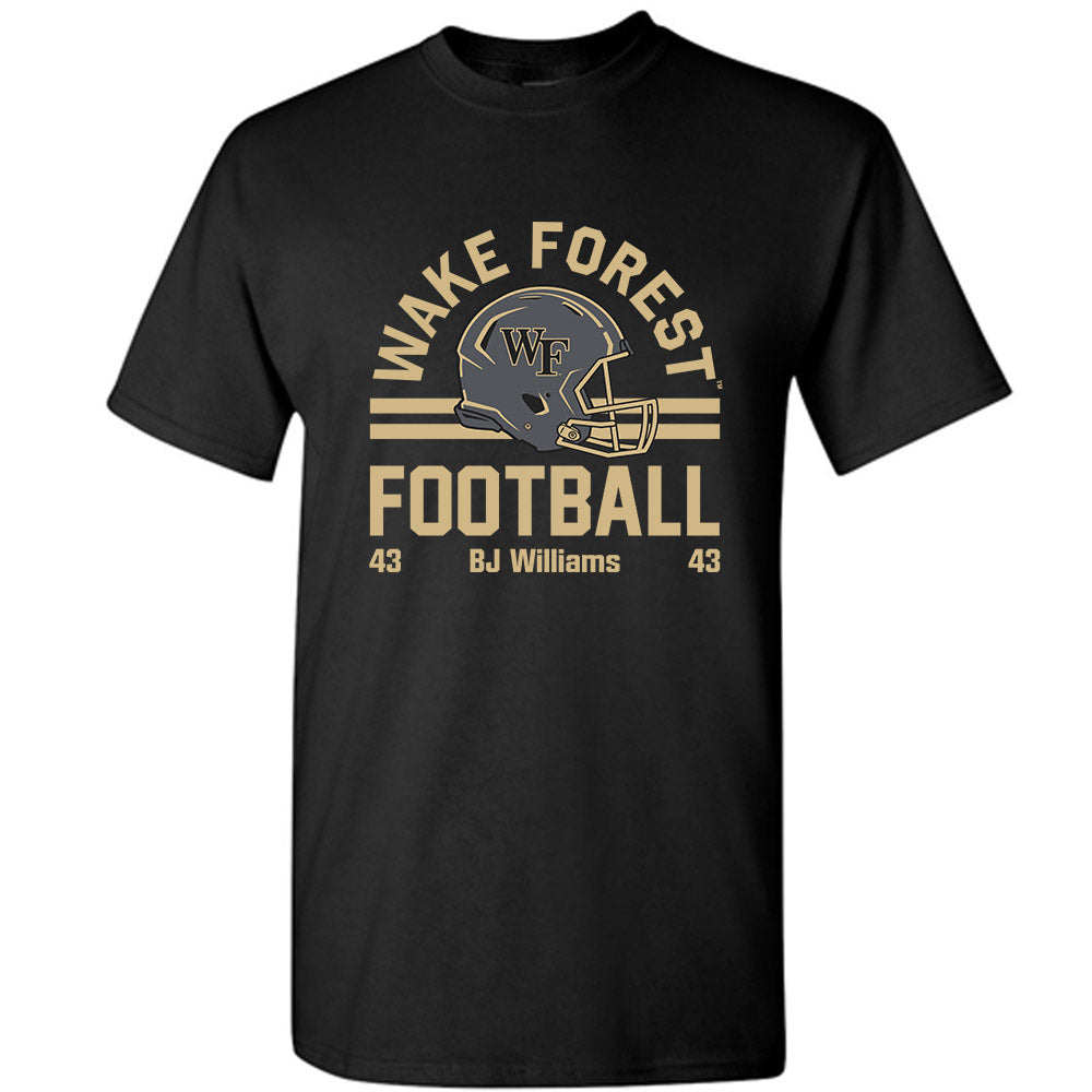 Wake Forest - NCAA Football : BJ Williams - Black Classic Fashion Shersey Short Sleeve T-Shirt