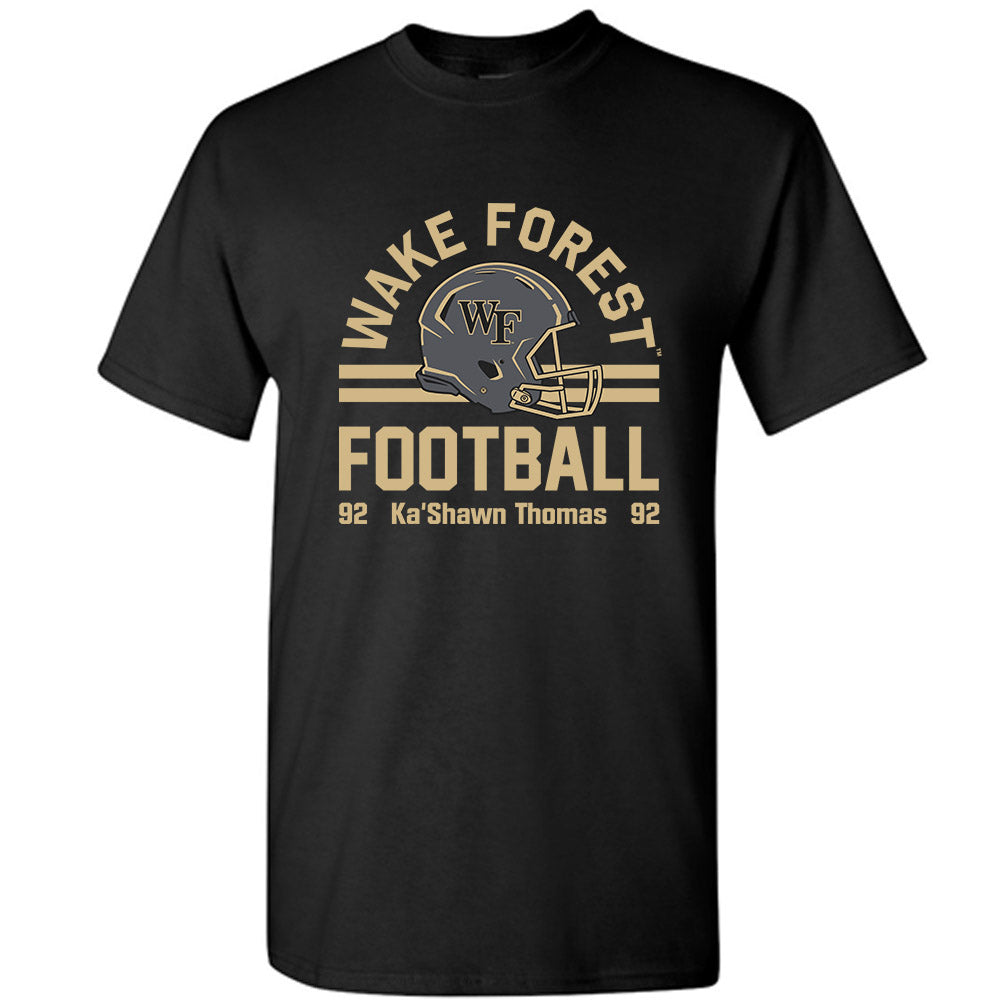 Wake Forest - NCAA Football : Ka'Shawn Thomas - Black Classic Fashion Shersey Short Sleeve T-Shirt