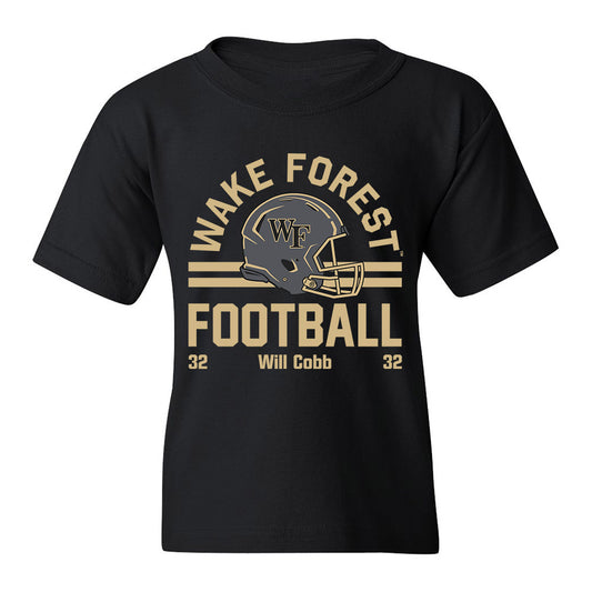 Wake Forest - NCAA Football : Will Cobb - Black Classic Fashion Shersey Youth T-Shirt