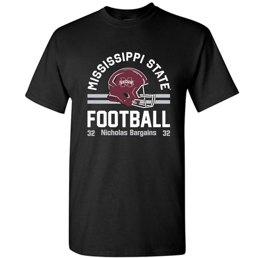 Mississippi State - NCAA Football : Nicholas Bargains - Black Classic Fashion Shersey Short Sleeve T-Shirt