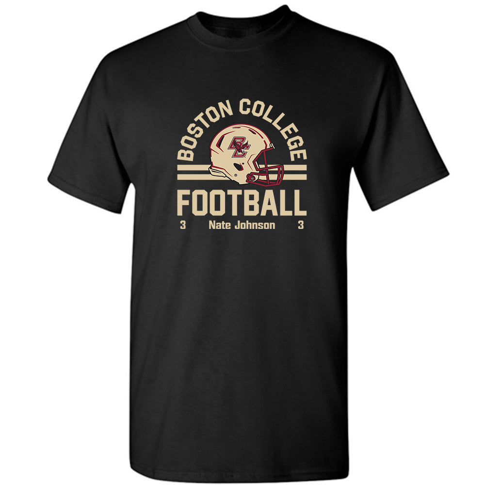 Boston College - NCAA Football : Nate Johnson - Black Classic Fashion Shersey Short Sleeve T-Shirt