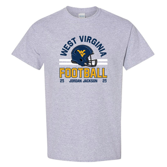 West Virginia - NCAA Football : Jordan Jackson - Grey Classic Fashion Shersey Short Sleeve T-Shirt
