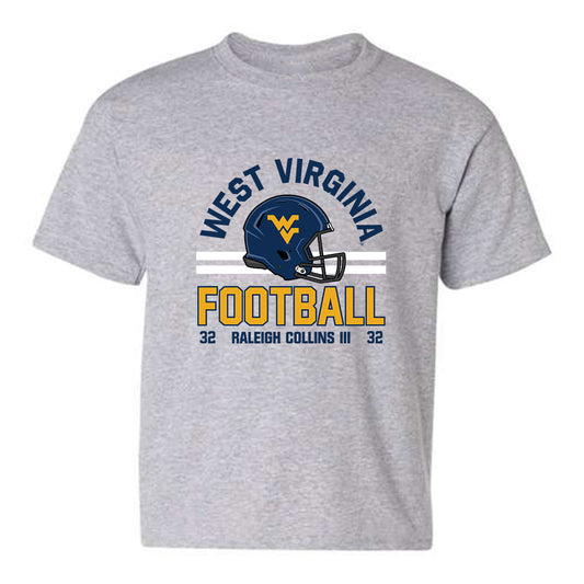 West Virginia - NCAA Football : Raleigh Collins III - Grey Classic Fashion Shersey Youth T-Shirt