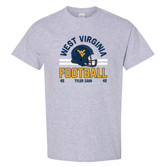West Virginia - NCAA Football : Tyler Cain - Grey Classic Fashion Shersey Short Sleeve T-Shirt