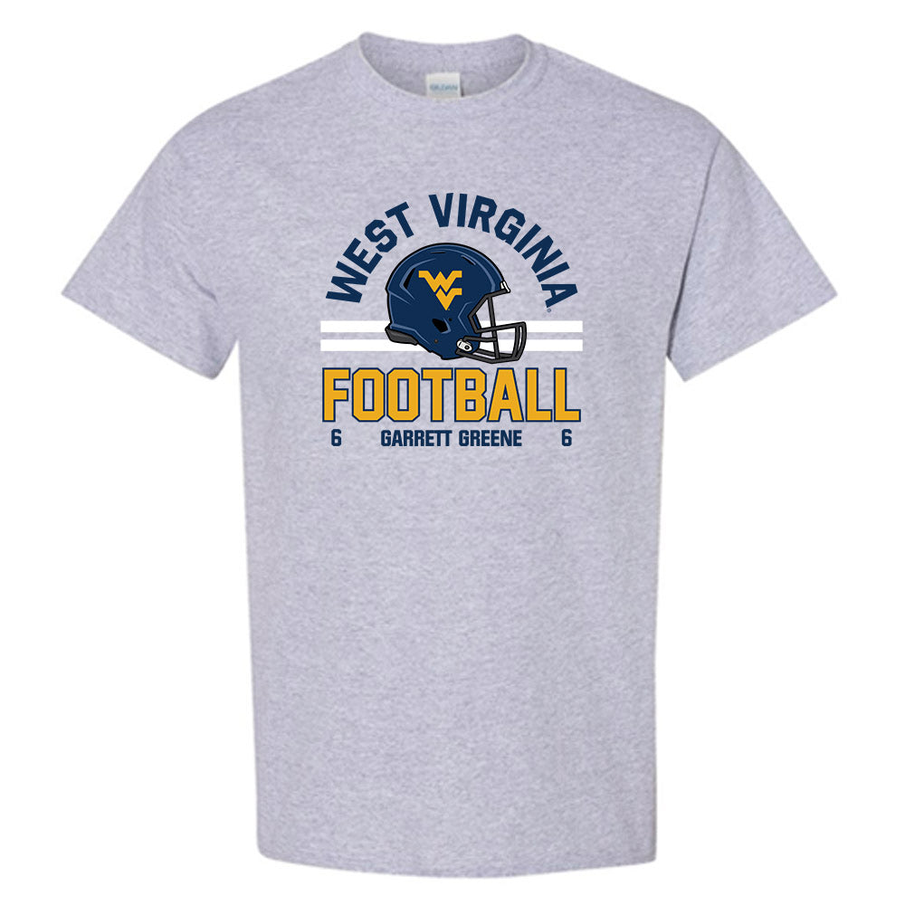 West Virginia - NCAA Football : Garrett Greene - Grey Classic Fashion Shersey Short Sleeve T-Shirt