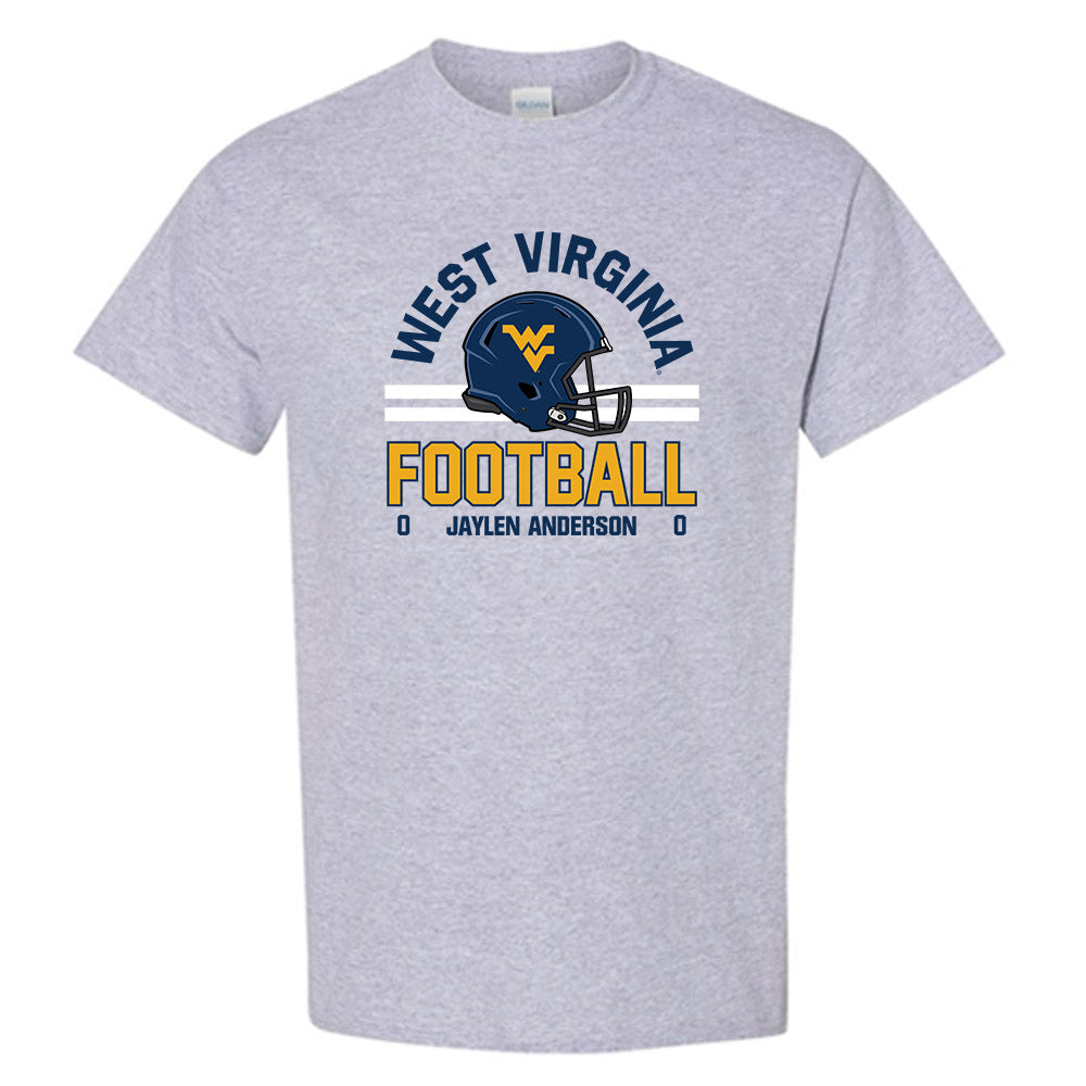 West Virginia - NCAA Football : Jaylen Anderson - Grey Classic Fashion Shersey Short Sleeve T-Shirt