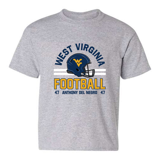West Virginia - NCAA Football : Anthony Del Negro - Grey Classic Fashion Shersey Youth T-Shirt