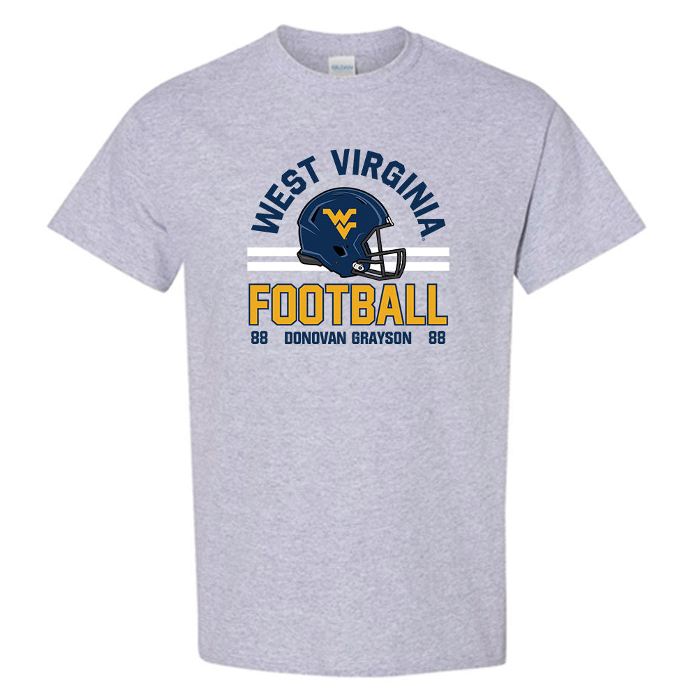 West Virginia - NCAA Football : Donovan Grayson - Grey Classic Fashion Shersey Short Sleeve T-Shirt