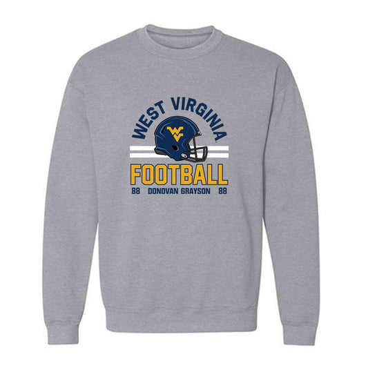 West Virginia - NCAA Football : Donovan Grayson - Grey Classic Fashion Shersey Sweatshirt