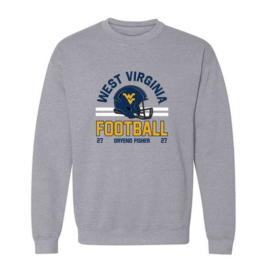 West Virginia - NCAA Football : Oryend Fisher - Grey Classic Fashion Shersey Sweatshirt