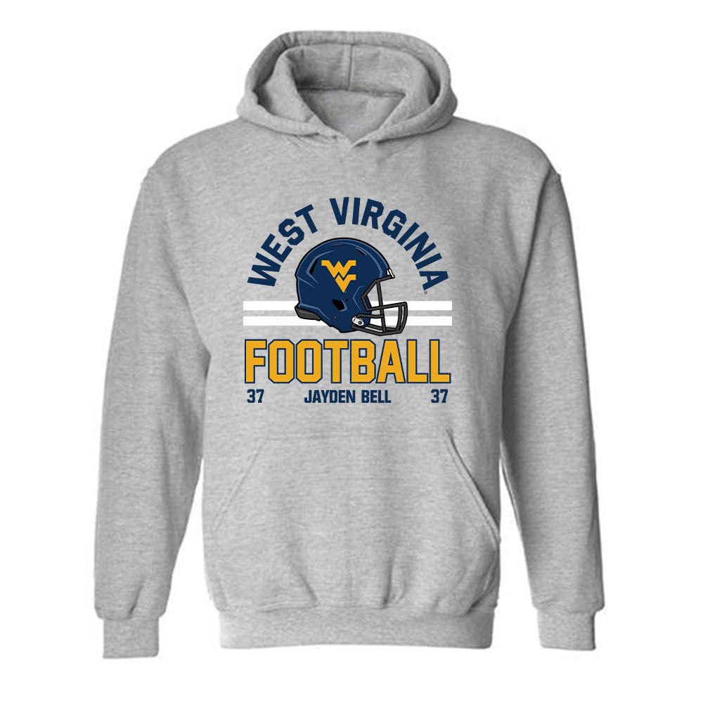 West Virginia - NCAA Football : Jayden Bell - Grey Classic Fashion Shersey Hooded Sweatshirt
