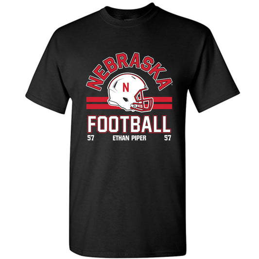 Nebraska - NCAA Football : Ethan Piper - Black Classic Fashion Shersey Short Sleeve T-Shirt
