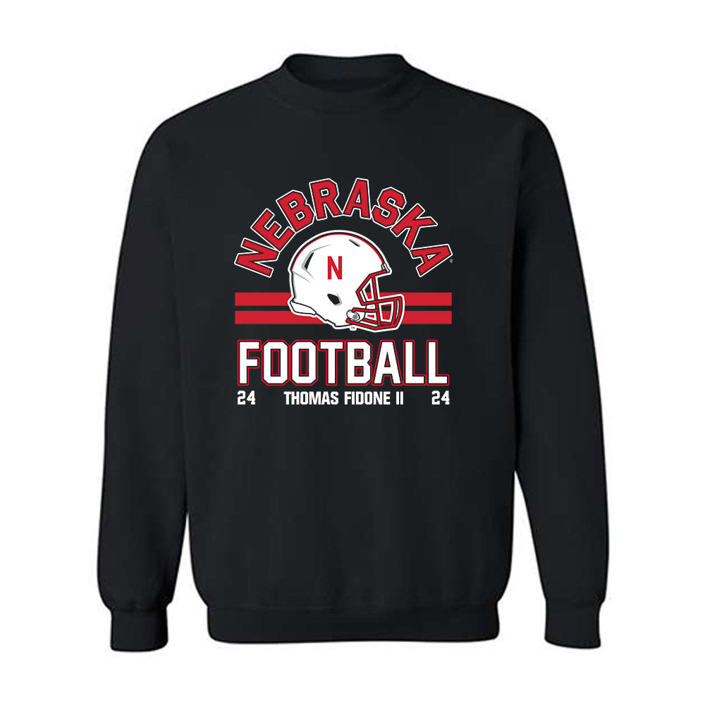 Nebraska - NCAA Football : Thomas Fidone II - Black Classic Fashion Shersey Sweatshirt