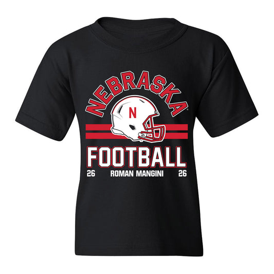 Nebraska - NCAA Football : Roman Mangini - Black Classic Fashion Shersey Youth T-Shirt