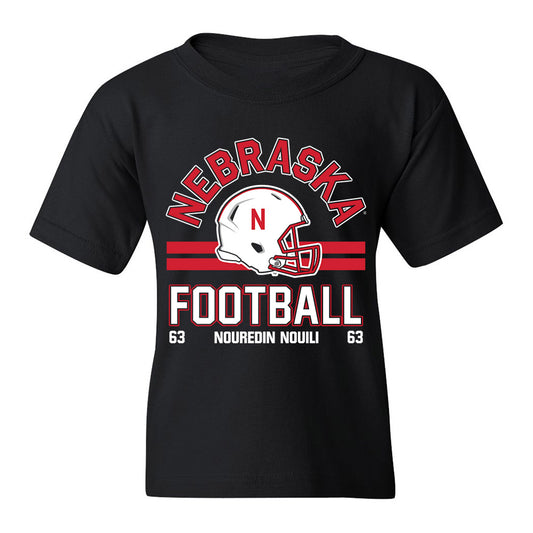 Nebraska - NCAA Football : Nouredin Nouili - Black Classic Fashion Shersey Youth T-Shirt