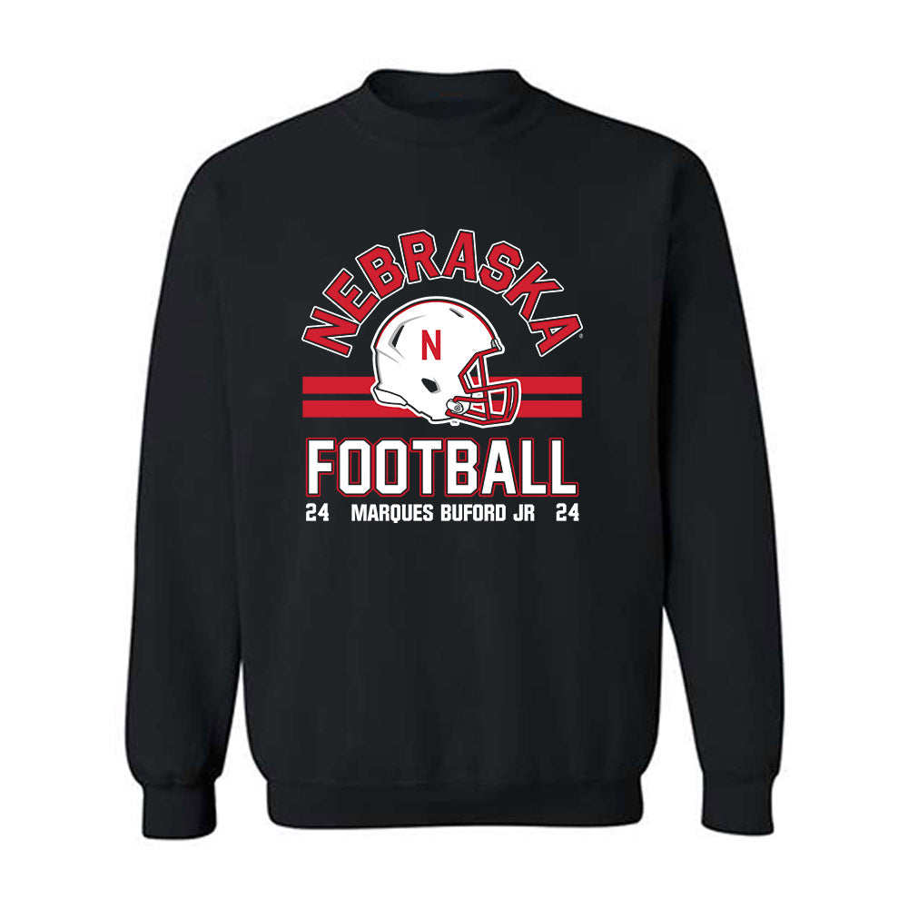 Nebraska - NCAA Football : Marques Buford Jr - Black Classic Fashion Shersey Sweatshirt