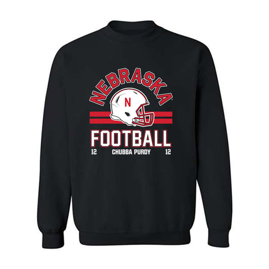 Nebraska - NCAA Football : Chubba Purdy - Black Classic Fashion Shersey Sweatshirt