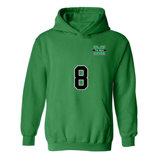 Marshall - NCAA Men's Soccer : Taimu Okiyoshi - Green Replica Shersey Hooded Sweatshirt