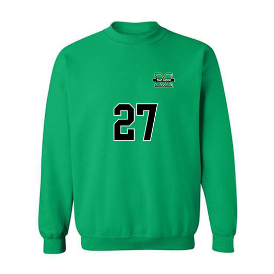 Marshall - NCAA Men's Soccer : Aymane Sordo - Green Replica Shersey Sweatshirt