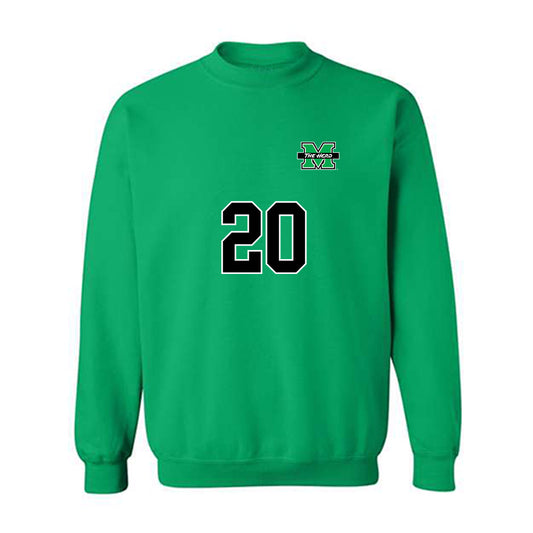 Marshall - NCAA Men's Soccer : Alexander Stjernegaard - Green Replica Shersey Sweatshirt