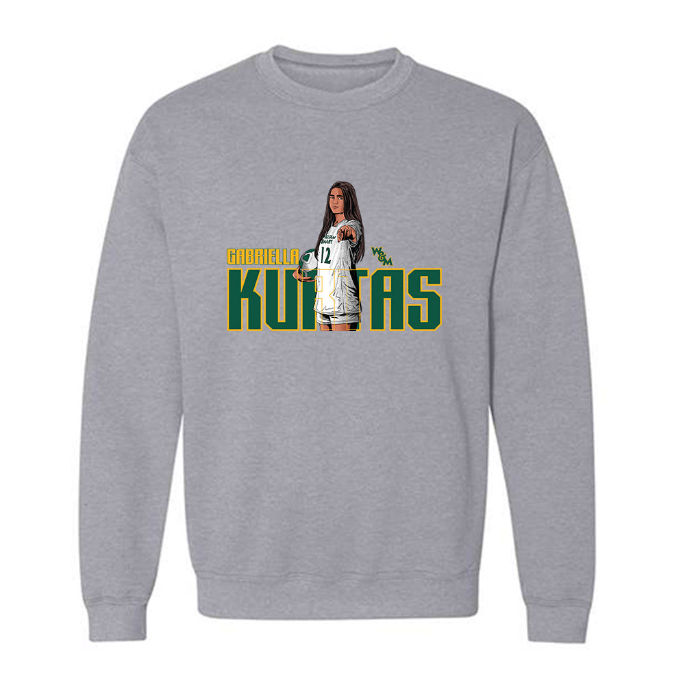 William & Mary - NCAA Women's Soccer : Gabriella Kurtas - Grey Caricature Sweatshirt