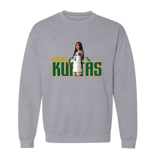 William & Mary - NCAA Women's Soccer : Gabriella Kurtas - Grey Caricature Sweatshirt