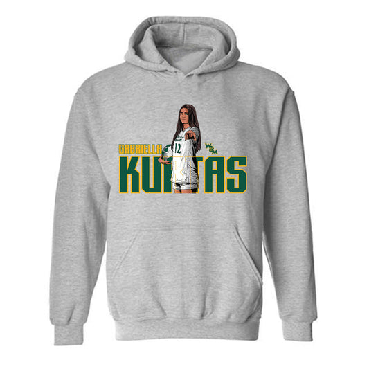 William & Mary - NCAA Women's Soccer : Gabriella Kurtas - Grey Caricature Hooded Sweatshirt