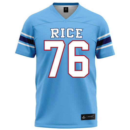 Rice - NCAA Football : John Long - Light Blue Jersey